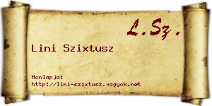 Lini Szixtusz névjegykártya